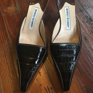 Manolo croc mules